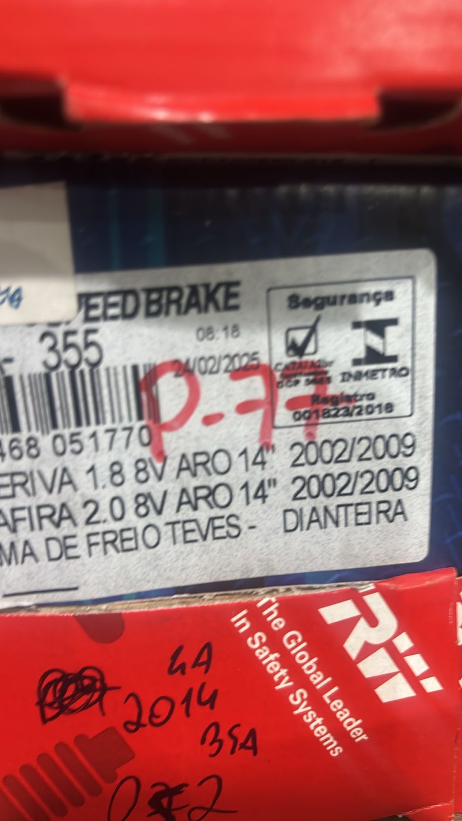 Sna-355 pastilha de freio dianteira meriva zafira - Speed brake - Imagem 3