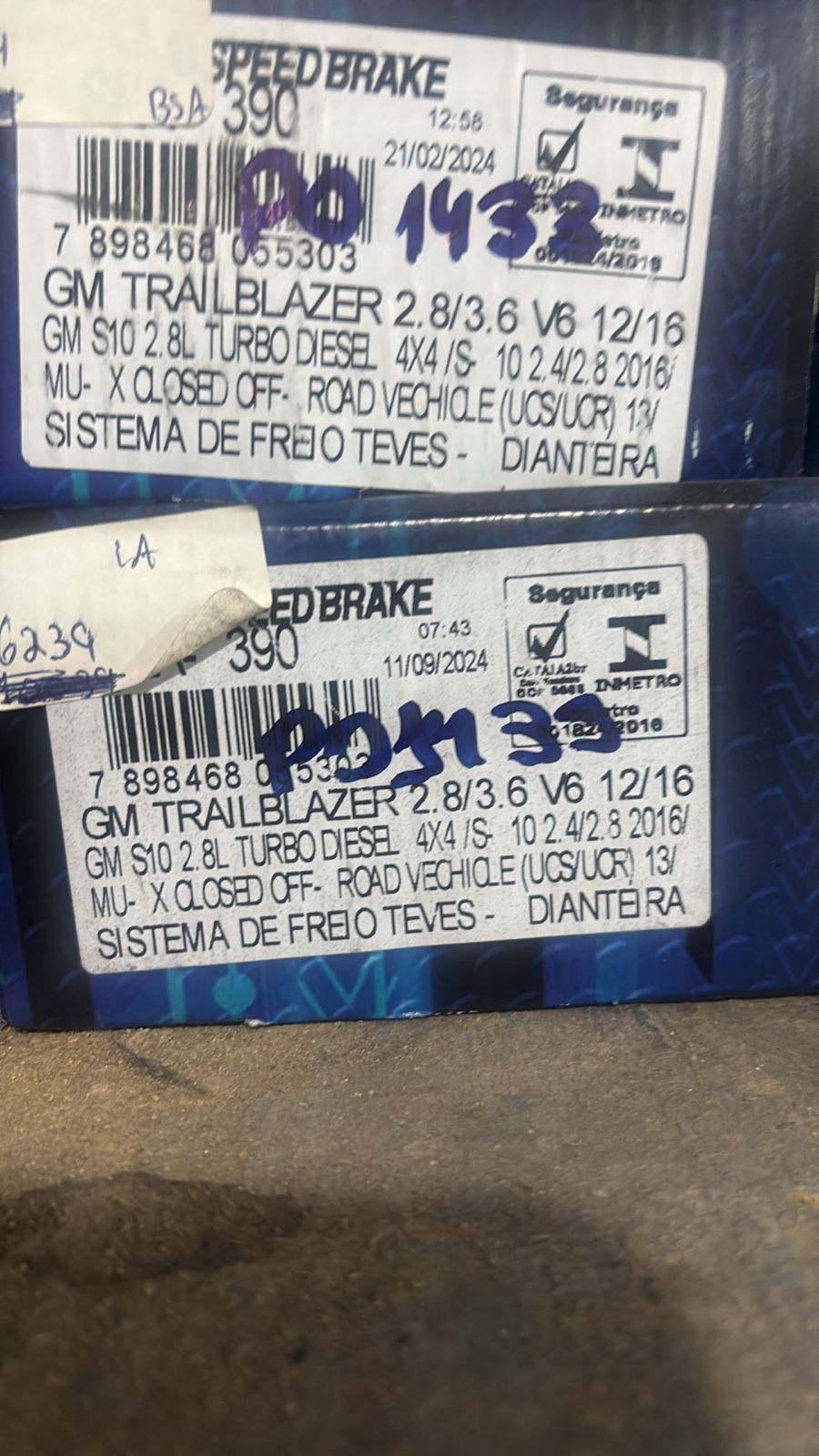 Jogo De Pastilhas De Freio S-10 2.4/2.5/2.8 E Trailblazer 2.8/3.6 12/16 Speed Brake Sna-390 - Imagem 3